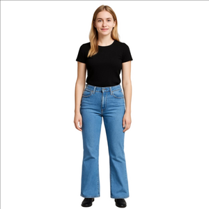 Rebecca Minkoff Classic Blue Denim Jeans Straight Leg Medium Washed Rhinestone